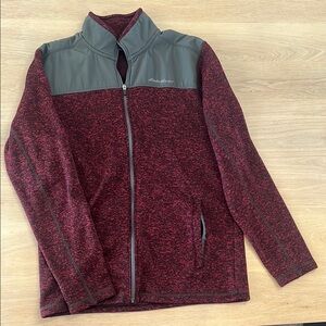 Eddie Bauer Red and Gray Lightweight Shirt Jacket